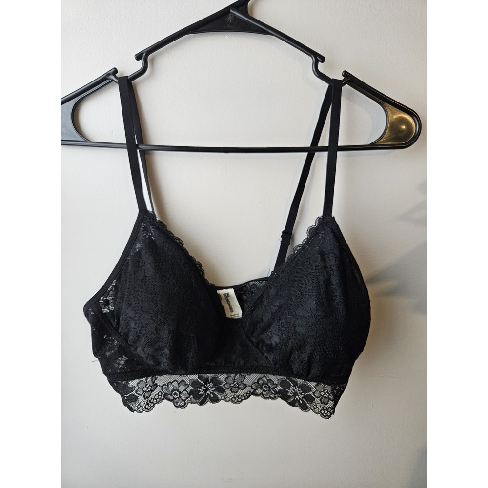 No Boundaries‎ Black Lace Bralette With Padding Sz L